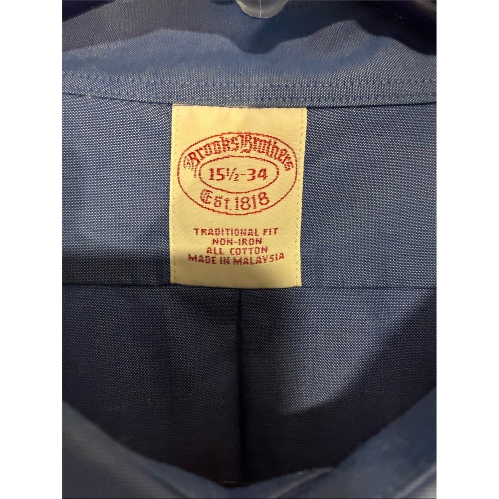 Brooks Brothers Solid Blue Long-Sleeve Dress Shirt - Picture 2 of 3